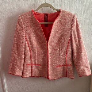 Elegant Pink Tweed Women's Jacket